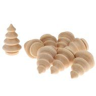 Phenovo Blank DIY Wooden Christmas Tree Peg Dolls Party Cake Toppers Pack of 10