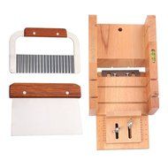 Peicees Adjustable New Wood Soap Mold Loaf Cutter Mold with 2pcs Wavy &amp; Straight Planer Cutting Tool Set N4