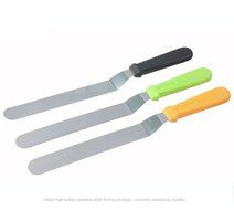 OUMOSI Stainless Steel Offset Icing Spatula Angled Flat Scraper With Plastic Handle 6 Inch (Random Color)