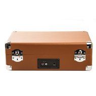 Knox Portable Turntable With BlueTooth, USB Drive, Built in Speakers &amp; Rechargabable Battery - Brown N6