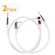 Super HD 3.5mm Aux Stereo Audio Cable Angled Male Type 24K Gold Plated Step Down Design Metal Connectors with... N13