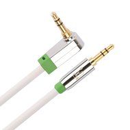 Super HD 3.5mm Aux Stereo Audio Cable Angled Male Type 24K Gold Plated Step Down Design Metal Connectors with... N14