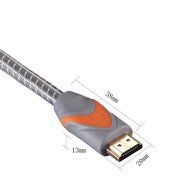 Sinseader two pack 6ft HDMI Cable + Right Angle Adapter- Braided Cord - Gold Plated Connectors - Ethernet &amp; Audio... N7