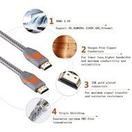Sinseader two pack 6ft HDMI Cable + Right Angle Adapter- Braided Cord - Gold Plated Connectors - Ethernet &amp; Audio... N8