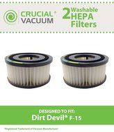 Dirt Devil F15 Washable HEPA Filter 2-Pack for ALL Dirt Devil Quick Vac Models; Compare to part #1-SS0150-000,... N2