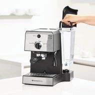 7 Pc All-In-One Espresso Machine Bundle Set, 15 Bar Pump - (INCLUDES: Electric Coffee Bean Grinder, Portafilter...