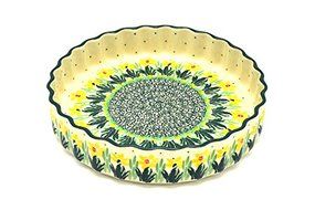 Polish Pottery Baker - Fluted Quiche - Small (7") - Daffodil