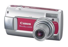 Canon PowerShot A470 7.1 MP Digital Camera with 3.4x Optical Zoom (Red) N5
