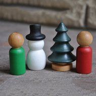 Phenovo Blank DIY Wooden Christmas Tree Peg Dolls Party Cake Toppers Pack of 10 N2