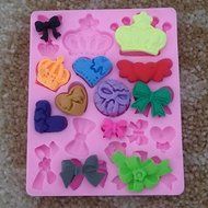 Y&amp;XL&amp;H Crown Bowknot Shaped Fondant Cake Chocolate Silicone Mold