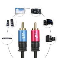 SHD 2 RCA Cable Stereo Audio 2RCA Male to 2RCA Male Premium Sound Quality OFC Conductor Dual Shielding Gold Plated... N7