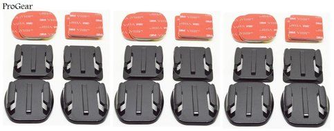 ProGear 6X Curved Mounts and 6X Flat Mounts With 3M Adhesive Pads For GoPro Hero 4/3+/3/2/1 Everything Included