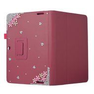 KAKA(TM) 3D Handmade Rhinestone Crystal PU Leather Stand Folding Protective Tablet Case Cover For Acer Iconia... N21