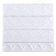 Chinatera 4Pcs Cake Fondant Frill Ribbon Embosser Sugar Craft Modelling Cutter Mold Decor Tool Set Decorating