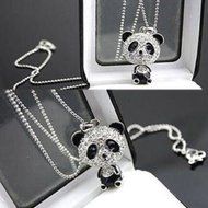 Cute Women Delicat Fashion Necklace Rhinestone Panda Pendant Chain Jewelry Gift N4