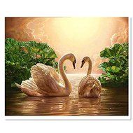 EverTrust(TM) New Hot 5d Diamond Embroidery Swans Three Dimensional Full Square Home Decoration Resin Particles...