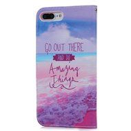 iPhone 7 Plus Case (5.5") - Wallet Slim Fit Folio Style Stand Digital Print PU Leather Flip Case with High Protective... N45