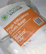 20 Sebo Felix HEPA Style Cloth Bags, Part # 7029ER, Designed &amp; Engineered by Crucial Vacuum N3