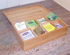 Tea Box Tea Storage Chest Cabinet, Bamboo Natural Y004-1