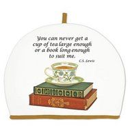 Alice&#039;s Cottage Teacup and Books Cotton Tea Cozy Cosy