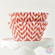 Chevron Navy BakeBright Greaseproof Cupcake Liners N2