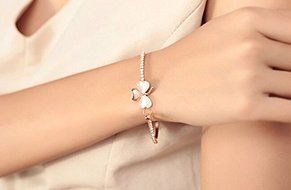 Fashion Charm Women Flower Crystal Gold Plated Cuff Bracelet Bangle Jewelry Gift N3