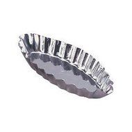 Allied Metal BARF4120 Fluted Barquette Oval Boat Baking Mold, Heavy Tin, 3-1/2 by 1-2/3 by 1/3-Inch