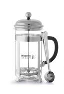 French Press Coffee Maker Chrome Plated with Triple Stainless Steel Filters and 34 Oz Glass Carafe N2