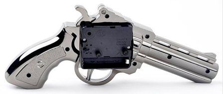 C-Pioneer Novelty Pistol Gun Shape Alarm Clock Desk Table Home Office Decor Gifts N4