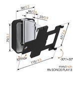 Vogel's SOUND series for SONOS, SOUND 4201W for SONOS PLAY 1, Wall Mount, White/Silver (single mount) N42