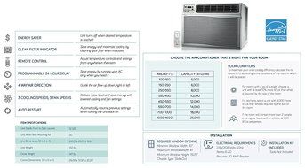 Impecca IWA25-QS30 24,000/23,600 BTU/H Electronic Control Hybrid Window &amp; Through-the-Wall Air Conditioner N8
