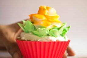 AGCware Silicone Baking Cups / Cupcake Liners &ndash; 12 Colourful Muffin Molds in Storage Container N2