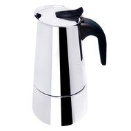 Bene Casa Classics 18/8 Stainless Steel Espresso Maker with Black Handle, 6 Cup