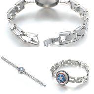 Fashion Jewelry Vintage Marvel Comics Captain America Charm Bracelet Bangle Gift N2