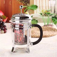 HILISS French Press Coffee Maker with Stainless Steel Plunger & Heat Resistant Glass, Chrome 34 oz.