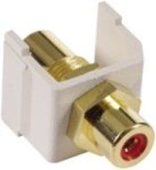 Hubbell SFRCRFF Snap-Fit RCA Gold Pass-Through F/F Coupler, Office White