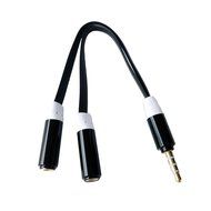 HTTX 4-Pole 3.5mm Audio Male to Double Female Stereo Headphone Jack Splitter Cable Adapter For iPhone iPad itouch... N3