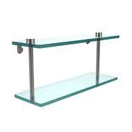 Allied Brass NS-2/16-SN 16-Inch Double Glass Shelf by Allied Brass