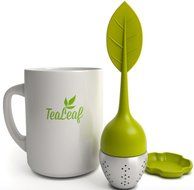 TeaLeaf Tea Infuser Strainer Filter Steeper- Stainless Steel Ball For Loose Herbal Leaves BPA-Free (Olive green)