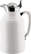 alfi Opal Glass Vacuum Lacquered Chrome Plated Brass Thermal Carafe for Hot and Cold Beverages, 1.0 L, White