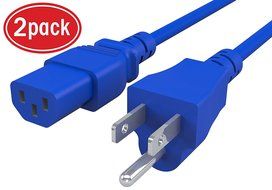 GearIt 18 AWG Universal Power Cord NEMA 5-15P to IEC320 C13 [UL Listed], Red (1 Foot/0.3 Meters) N8