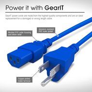 GearIt 18 AWG Universal Power Cord NEMA 5-15P to IEC320 C13 [UL Listed], Red (1 Foot/0.3 Meters) N9
