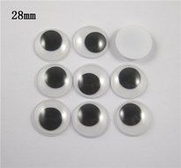 3/4/5/6/7/10/15/20/28/40mm Moving Eyes Plastic Wiggling Eyes( not-adhesive) For Doll Toy Accessories (12pcs 28mm)