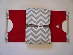 Gray Chevron 9x13 Dish Tote, FREE Shipping, Can be Personalized Silver and White ZigZag Stripe