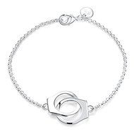 925 Silver Plated Fashion Vintage Women Handcuffs Necklace Bracelet Jewelry Set N4