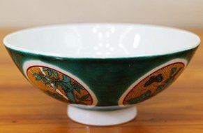 Kutani Pottery Rice Bowl 6 type of Japanese style Tree pattern BI-8 From Japan
