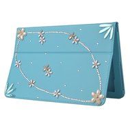 KAKA(TM) 3D Handmade Rhinestone Crystal PU Leather Stand Folding Protective Tablet Case Cover For Acer Iconia... N27