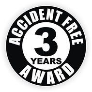 Accident Free 3 Year Award Hard Hat Sticker / Helmet Decal Label Lunch Tool Box by Jay Graphics