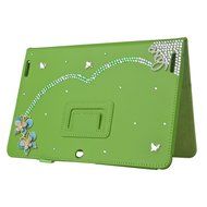 KAKA(TM) 3D Handmade Rhinestone Crystal PU Leather Stand Folding Protective Tablet Case Cover For Acer Iconia... N37
