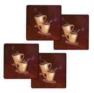 Range Kleen HP77AS Hallmark Coffee Design Trivets from Range Kleen, 7 by 7-Inch, Set of 4